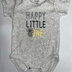 Mon Cheri Baby: Happy Little One Gray Onesie (3-6 Months)